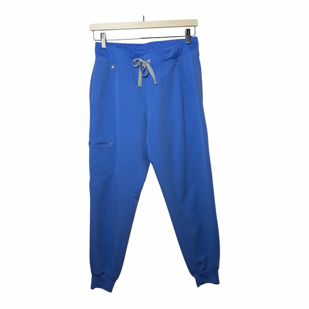 FIGS Zamora Small Blue Jogger Scrub Pants S/P Womens Medical Uniform Petite